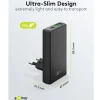 USB-A + USB-C multilader 45W - Sort