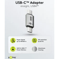 USB-C-adapter lige, USB4, 40 Gbit/s, 240 W
