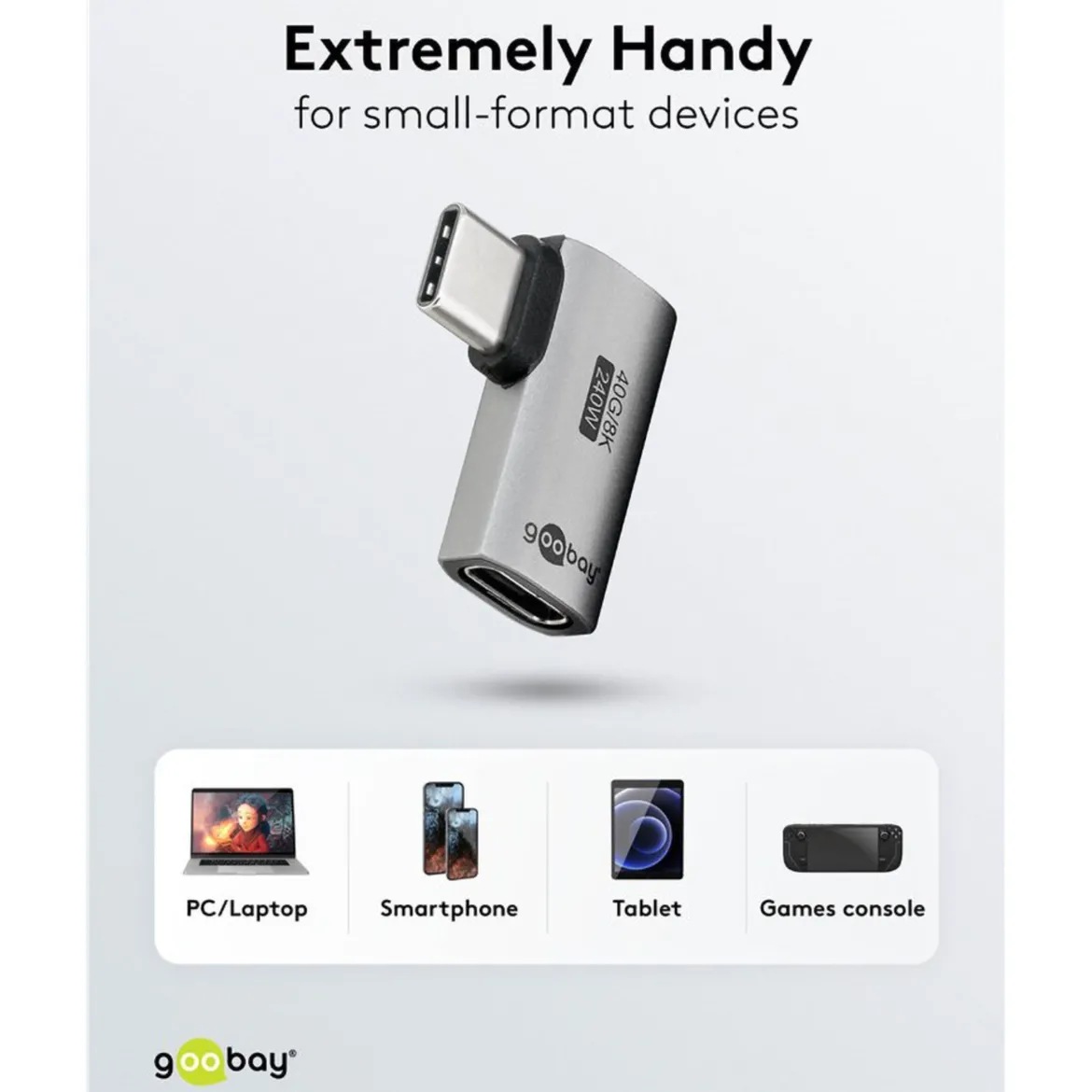 USB-C-adapter med 90° horisontal vinkel - USB4