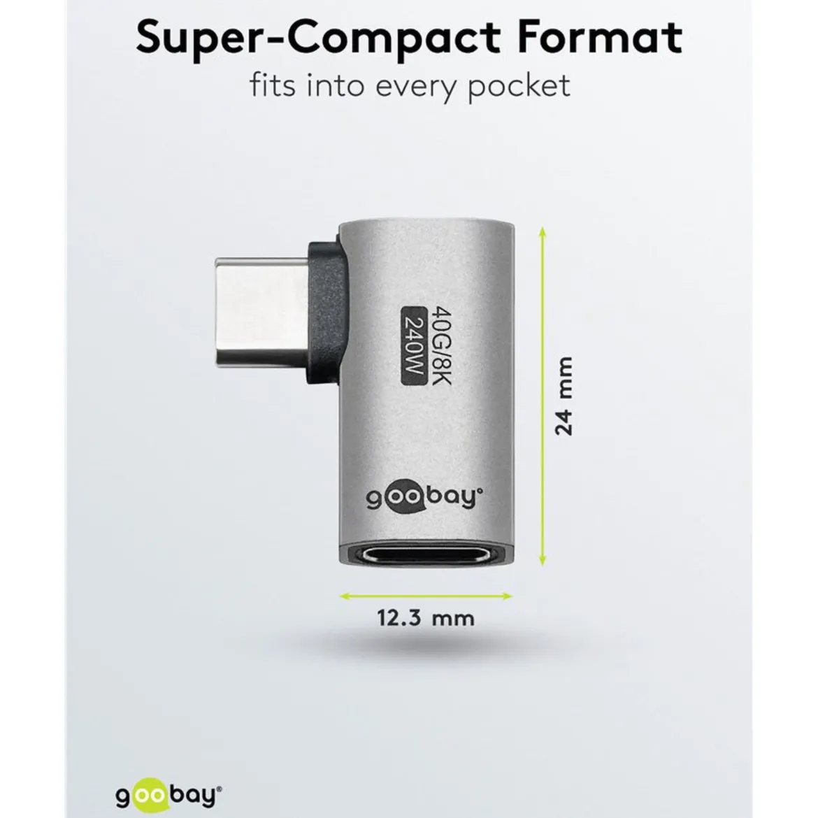 USB-C-adapter med 90° horisontal vinkel - USB4