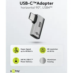 USB-C-adapter med 90° horisontal vinkel - USB4