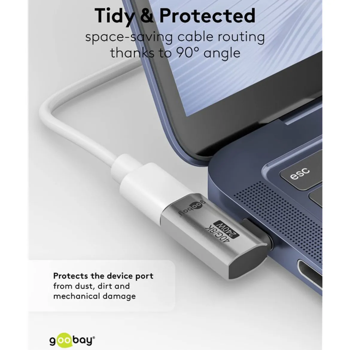 USB-C-adapter med 90° horisontal vinkel - USB4