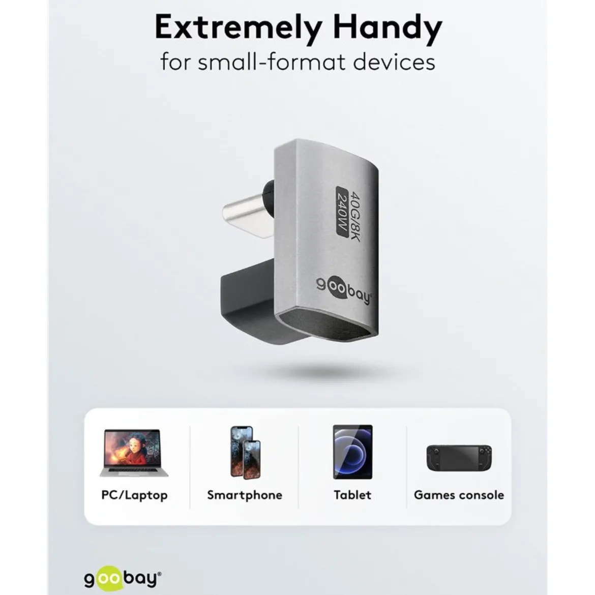 USB-C-adapter 180° U-formet med USB4-understøttelse