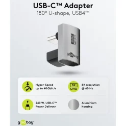 USB-C-adapter 180° U-formet med USB4-understøttelse