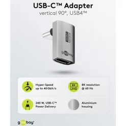 USB-C-adapter 90° vinklet med USB4-understøttelse