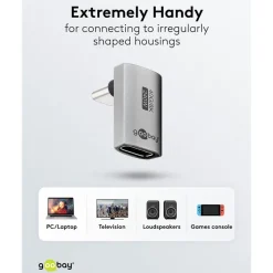 USB-C-adapter 90° vinklet med USB4-understøttelse
