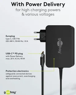 USB-C oplader til bærbar computer 90W