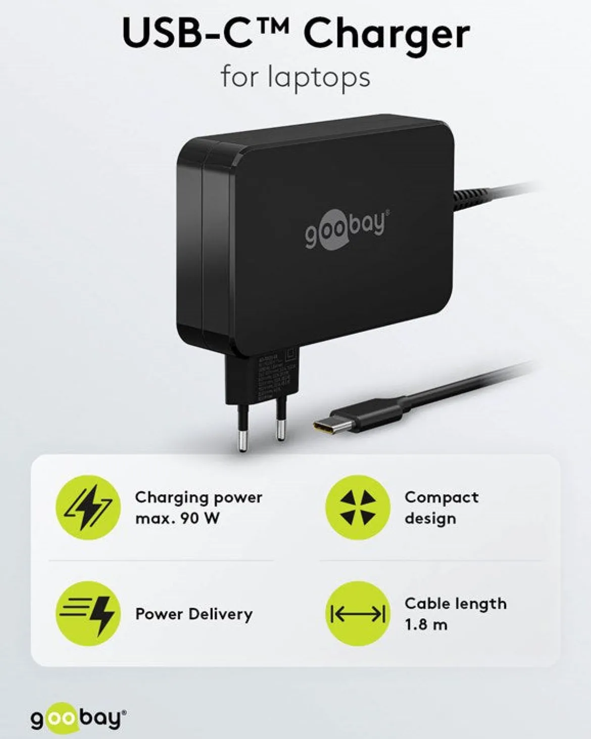 USB-C oplader til bærbar computer 90W