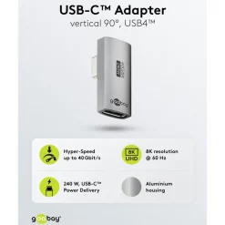 USB-C-vinkeladapter 90° med USB4-understøttelse