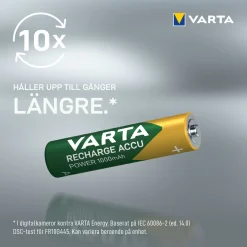 Varta Genopladelige AAA-batterier 1000 mAh 4-pakke