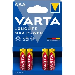 Varta Longlife Max Power AAA-batterier 4-pakning