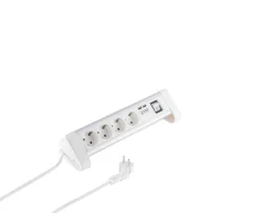 4-vejs bordstikdåse m. 2xUSB - Hvid