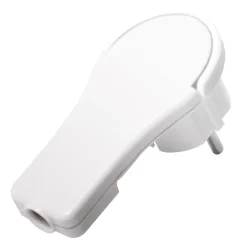 Vinklet flad stikprop til montering på kabel - Hvid