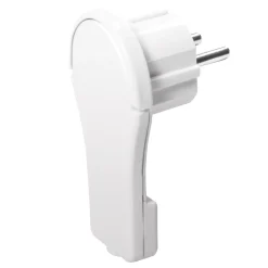 Vinklet flad stikprop til montering på kabel - Hvid