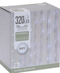 230V Lyskæde lysgardin - 320 LED - Udendørs - Kølig hvid