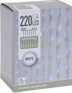 230V Lyskæde lysgardin - 220 LED - Udendørs - Kølig hvid