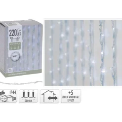 230V Lyskæde lysgardin - 220 LED - Udendørs - Kølig hvid