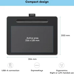 Wacom Intuos Medium tegneplade Sort