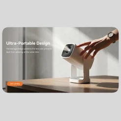 Wanbo bærbar projektor med Android TV og 360° gimbalstativ