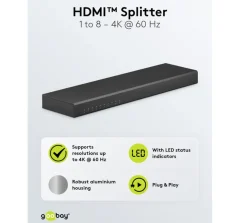 Wentronic HDMI 4K/60Hz Splitter 1 til 8