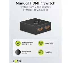Wentronic HDMI 4K/30Hz Switch 1 til 2