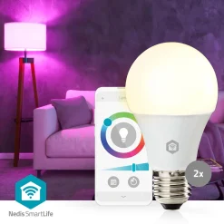 Wifi E27 LED pærer 806 ml - 2-pak